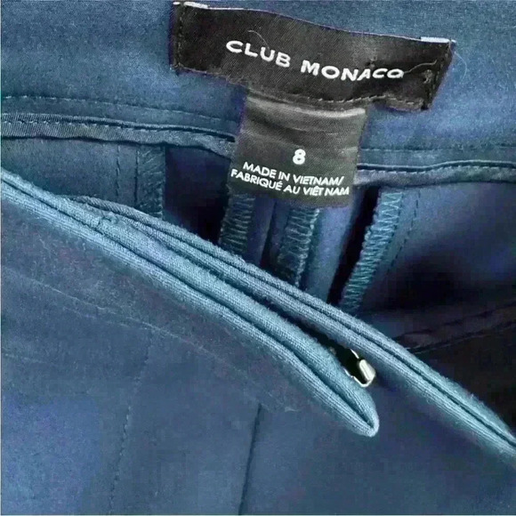 Club Monaco- "Aveena" Zip Pockets Skinny Pant-Teal Blue Size 8- EUC! - Picture 7 of 7